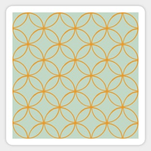 Orange and Mint Linked Circles Sticker